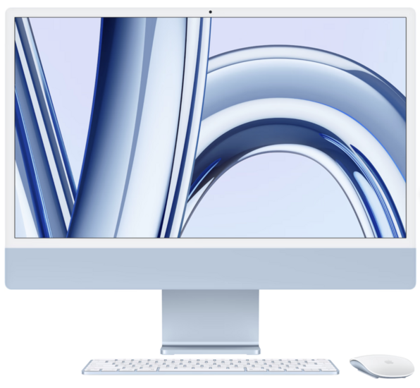 Apple iMac All-In-One Desktop, M3 8GB RAM, 256 SSD, 24-inch 4.5K Retina Display,&ndash; Blue