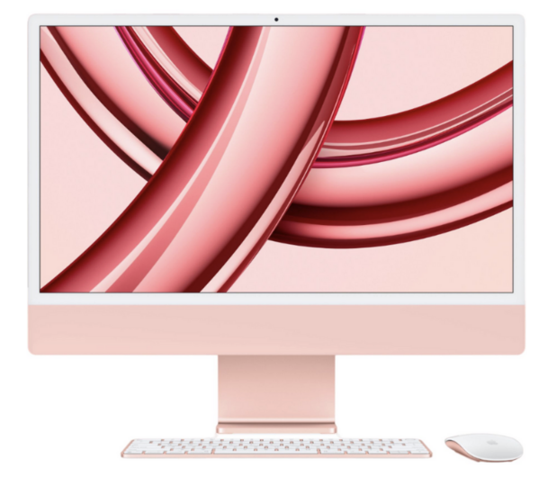 Apple iMac All-In-One Desktop, M3 8GB RAM, 256 SSD, 24-inch 4.5K Retina Display, Rose